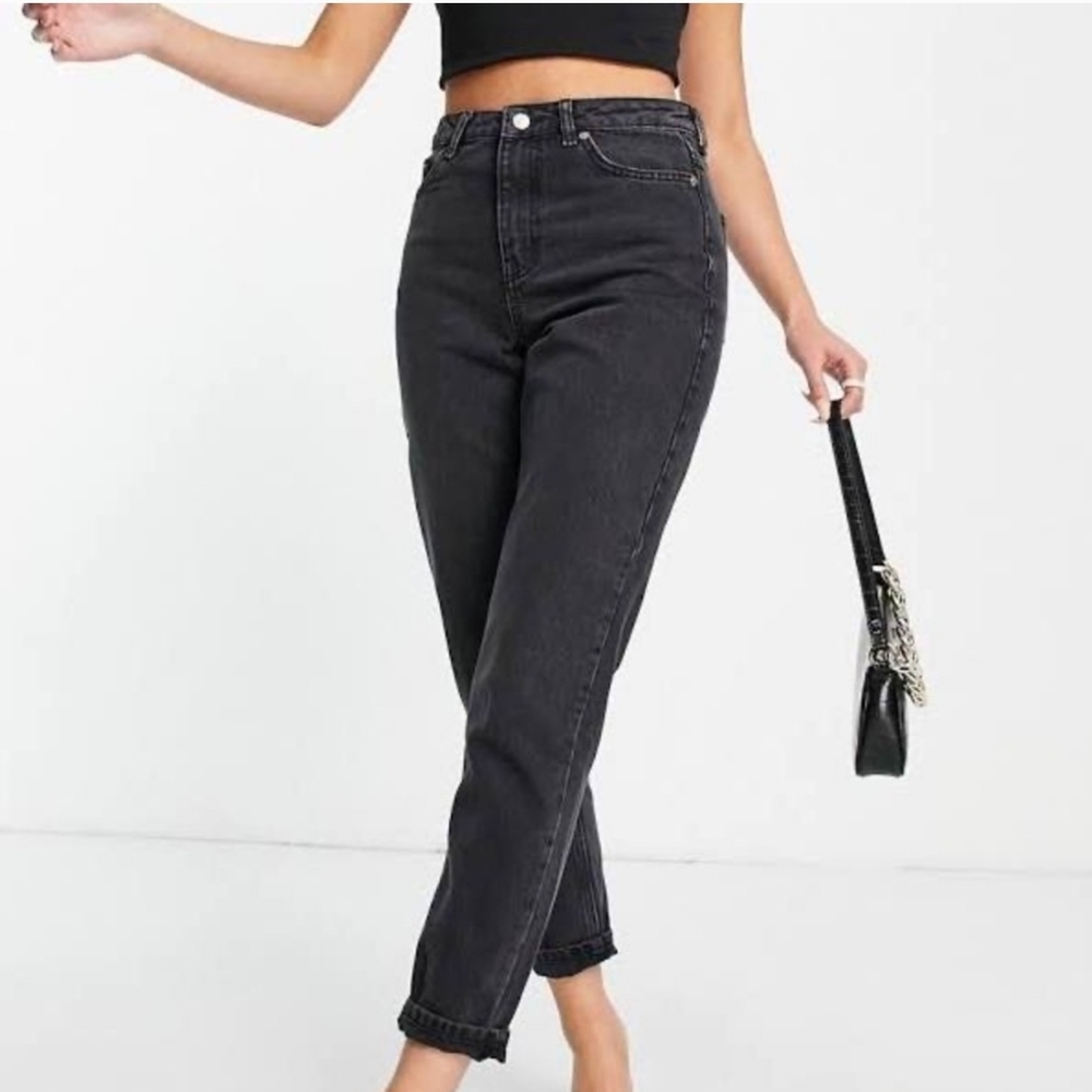 Topshop High Rise Dark Gray Women's Jeans